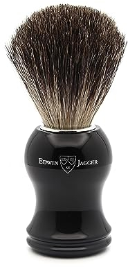 Edwin Jagger Pure Badger Dachshaar-Rasierpinsel - Ebenholzimitation, 1er Pack (1 x 1 Stück)