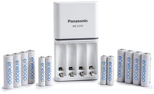 Panasonic K-KJ55MC84CZ eneloop Power Pack; 8AA, 4AAA, and Advanced Battery 3 Hour Quick Charger