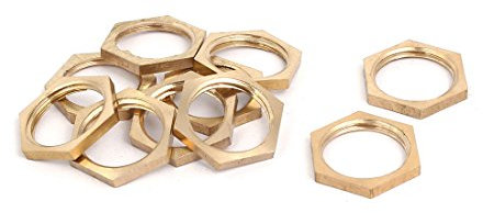 sourcing map 10pcs écrou hexagonal raccord de tuyau contre-écrou 1/2BSP filetage femelle en laiton