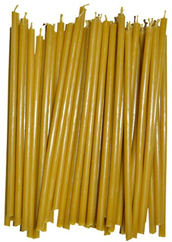 KESIS 40 Candles Made from Natural Wax (Length 6.7 inches, Diameter About 0.2 inches) Beeswax Candles for Candlelit Dinners, Churches, Festive Cakes and Home Decor