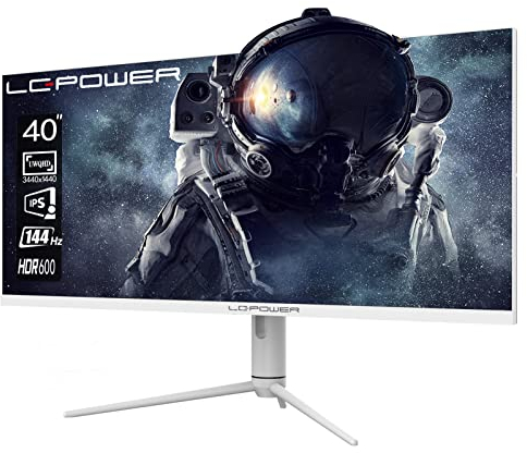 LC-POWER 40 Gaming Monitor - Ultra WQHD 3440x1440, 144 Hz, HDR 600, IPS-Panel, AMD FreeSync Premium, USB-C, Höhenverstellbar, Pip/PbP, LC-M40-UWQHD-144