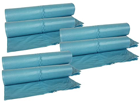 hocz 120 Liter Müllsack | 6 Rollen | 150 Stück | extra reißfest | Typ 900 Blau | Wandstärke 40 μ | Blau Abfall-Säcke XXL Abfallbeutel | LDPE | Müllbeutel Müllsacke (6 Rollen)