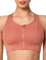 Yvette Soutien Gorge de Sport Femme Zipper Avant Dos Nageur Maintien Fort Brassière Fitness sans Armature pour Gros Seins Course Jogging,Rose,M Grande Taille