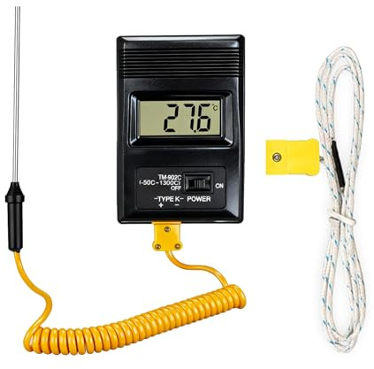 Nimomo Thermoelement Thermometer, -50-1300 °C K-Typ Digital Thermometer Temperaturmessgerät Temperaturmesser mit fühler für Kühlschrank, Aquarium, HVAC
