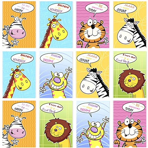 Luccyle Mini Notizbuch,24 Stück Cute Cartoon Notizblock,Süßes Kleines Notizbuch Pocket Notebook,Taschennotizbuch Klein für Schule Büro Hause Reise (120 x 85mm)
