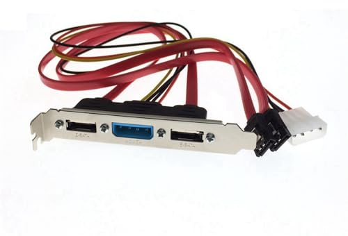 ALOEU PC DIY SATA to ESATA and 4Pin IDE Molex Power PCI Bracket Slot Cable Full-Height Profile for External Hard Drive