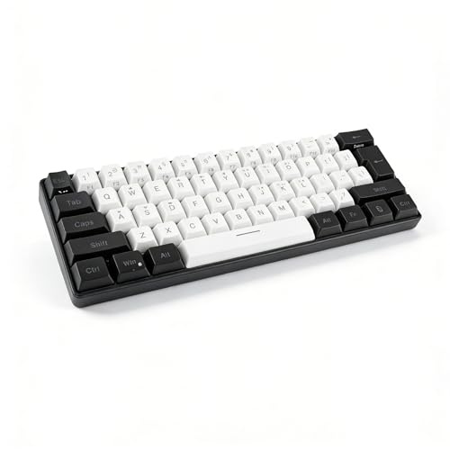 60 Procent Tangentbord, 61 Tangenter Ergonomiskt Tangentbord, LED-bakgrundsbelysning Speltangentbord, Mekanisk Känsla Trådbundet Speltangentbord för Kontorsföretag (WHITE)