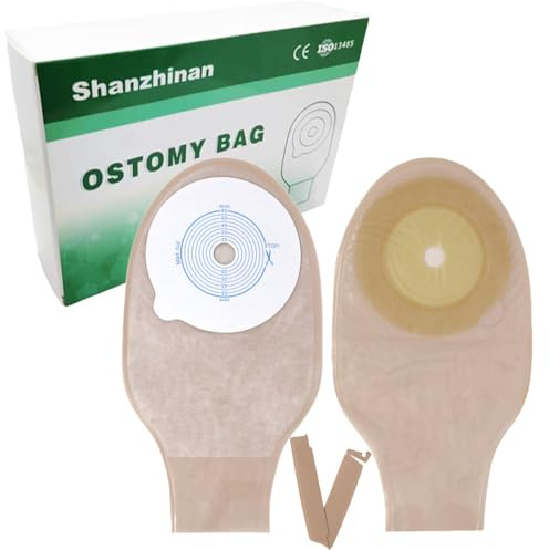 30PCS Colostomy Bags, One Piece Ostomy Bag Ostomy Supplies, Drainable Ostomy Pouches with Clamp Closure for Ileostomy Stoma Care, Cut-to-Fit（15mm-60mm）