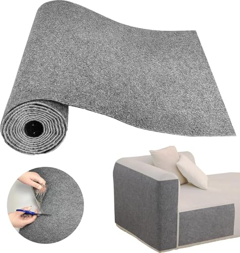 Reptåligt skydd soffa katt – anti-repor film för katter, 40 x 200 cm, självhäftande nål stansad fleece-filt, skyddande soffa väggklistermärke, klösmatta katt, klöskartong för katt (grå)