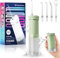 JTF Travel Water Flosser Cordless,Portable Water Dental Flosser with DIY Modes, Water Teeth Cleaner Pick 5 Jet Tips 230ML Telescopic Water Tank Mini Oral Irrigator for Teeth，Gums(Green)