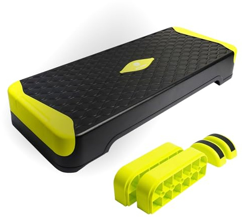 BILDER - Step e Balance Board 2 in 1 per Allenamento Aerobico e di Equilibro, Stepper Fitness Casa e Palestra Antiscivolo, Altezza Regolabile - Migliora Forza e Coordinazione, Capacità di Carico 150kg