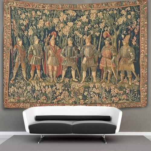 kaiyun Medieval Tapestry Figure Painting Decor Tapestry,knight Wall Art Tapestries Wall Hangings for Living Room Bedroom Dorm 180cmx230cm