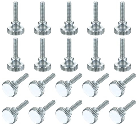 PATIKIL Tornillos De Manivela M3 X 12mm Con Acanalado, 20Pcs Tornillos Métricos Con Cabeza Acanalada Y Empuñadura De Hombro Para Sujetar Montajes De TV Y Monitor