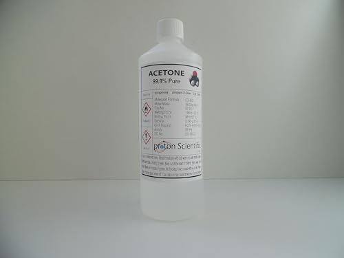1000ml Acetone | 99.9% Purity | ACS Grade Laboratory Solvent | Acrylic Nail Remover | Nail Polish Remover | Bottle Size 1 Litre