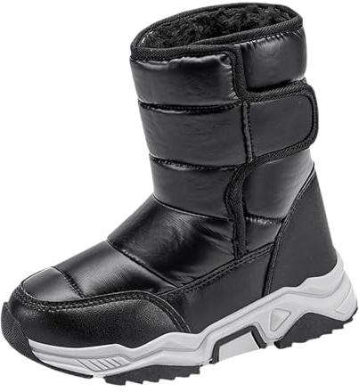 Bottes de neige doublées en polaire pour enfants - Chaudes et antidérapantes - Chaussures de ski pour l'extérieur, la marche et la randonnée - Imperméables - Chaussures mi-mollet