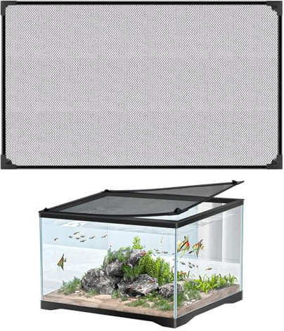 Persiiious 19.7x11.8in Cubierta De Acuario, Malla Antisaltos, Cubierta De Red Antisaltos para Acuario, Red Magnética Anti-Salto, Cubierta para Peces, Reptiles, Tortugas Y Otros Animales
