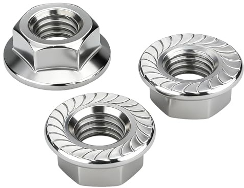 YOOZIYA 20 piezas M8 Tuerca de Brida Autoblocante de Acero Inoxidable A2 V2A 304,Tuerca Hexagonal con Dientes de Bloqueo para Mecánica,Bricolaje e Industria