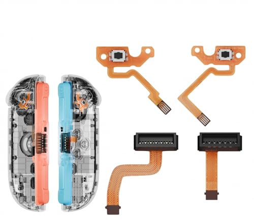 eXtremeRate Câble FPC de Remplacement pour Boutons Joycon 2 avec Switches Tactiles,Accessoires de Réparation pour Nintendo Switch 2 Joycon Boutons ZL ZR & Connecteur de Charge Femelle