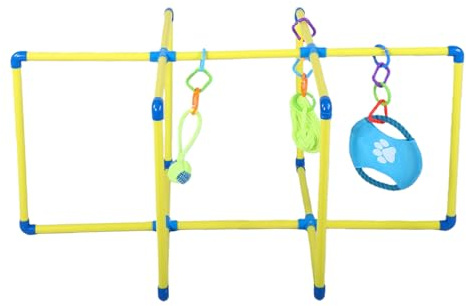 Alomejor Gimnasio para Cachorros de PVC, área de Juegos para Actividades con Juguetes Colgantes Interactivos para Entrenamiento en Interiores
