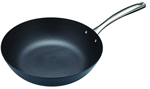 MasterClass Carbon Steel Induction-Safe Wok with PTFE, PFOA and BPA Free Non-Stick, 3 cm