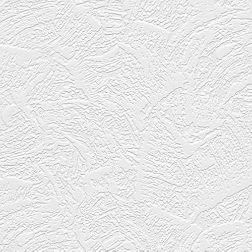 Manhattan Comfort Oliver Series Vinyl Textured and Paintable Design Large Wallpaper Roll, 21 W x 33' L, White