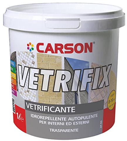 Colorificio Carson Vetrifix Vetrificante Idrorepellente Autopulente Per Interni Ed Esterni Lucidante Protettivo (1 Lt, Lucido)