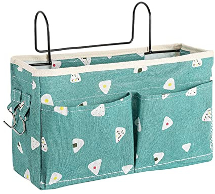 croselyu Casa Multifuncional Mesita De Noche Bolsa Colgante De Tela De Dormitorio De La Colegio Cesta De La Cama De La Clasificación De Desorden, Bolsa De Almacenamiento De Libros De Revista(verde)