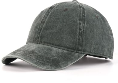 Zylioo XL/XXL Washed Cotton Baseball Cap Big Heads Caps Men Women Large Running Caps 23.5–25.5 in Vintage Sports Cap for Outdoor Golf Tennis Army Green