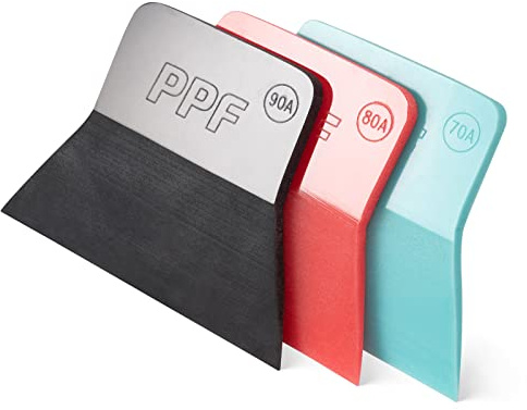 FOSHIO PPF - Spatola in vinile, 3 in 1, durezza diversa, antigraffio, in morbido TPU, mini spatola per la protezione della vernice, per la pulizia delle finestre