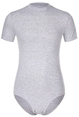 inlzdz Herren Body Kurzarm Overall Bodysuit Baumwolle Einteiler Jumpsuit mit Druckknöpfen im Schritt Männerbody Unterhemd Fitness Sportbody Singlet Sportwear Grau M
