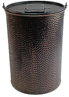 Haushalt-Krausse.de Ascheeimer/Kohleeimer 25l kupfer-gehämmert