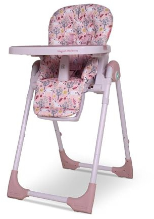 Cosatto Noodle 0+ Highchair | from Birth Reclining Cradle – Height Adjustable Feeding Seat | Compact Fold – Easy Clean Washable Pads & Two?Part Tray (Unicorn Garden)