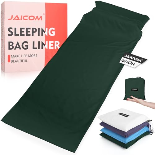 JAICOM Hüttenschlafsack aus Mikrofaser, Kleines Packmaß & besonders weich und Leichter Schlafsack [330 g] - Hotel, Outdoor, Reise, Berghütten Seidenschlafsack