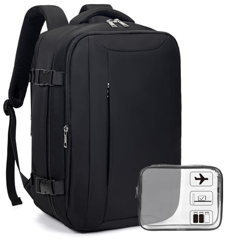 Xkdoai Cabin Bags for Ryanair Easyjet, Travel Backpack Fit 14 Inch Laptop Underseat Cabin Bag Hand Luggage Carry-ons Flight Bag Casual Daypack for School College Travel