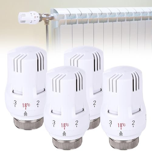 4 Stück Thermostatkopf: Hermostatkopf Thermostatischer, Heizkörperventil M 30 x 1,5 Kühlerthermostat, Kühlerventil Ersatzkopf, Hermostat-Kopf, Kühlerventilköpfe, Kühlerthermostat für Büro Zuhause
