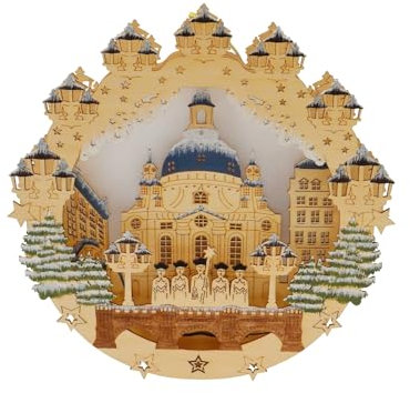 HTI living Fensterbild beleuchtet Dresden Frauenkirche Weihnachtsdeko Fensterdeko