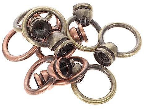 FOYTOKI 10pcs Hanging Light Loops Hook Rings for Lamp Fixture Durable Eye Nuts for Chandelier Resistant Ceiling Hook for Pendant Lighting Easy Installation