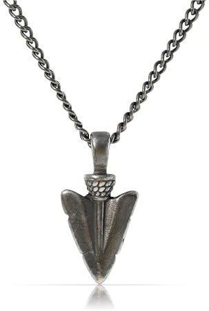 Made by Nami Collar Hombre Acero Inoxidable Colgante Flecha Negra 60cm Cadena Resistente Agua