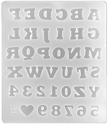 Haiki Moule en silicone de petite taille pour 26 lettres de 0 à 9 chiffres en résine époxy, accessoires de fabrication de bijoux, moule à gâteau en sucre