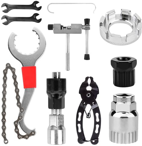 Set di attrezzi per bicicletta, estrattore a manovella, set di riparazione per bicicletta, attrezzi per il frantoio a catena, cassetta per la rimozione del cuscinetto interno, rotore lockring