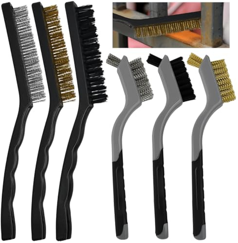 Zithgen 6 pezzi Kit Spazzole Metalliche, Mini Spazzola per la pulizia Spazzola Pulizia Fessure Delle Fessure Con Setole Dure Spazzola per Fessure Multifunzione per la Pulizia Spazzola in Filo