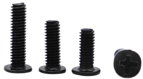 Viti a testa piatta rotonda, Viti for laptop con testa piatta ultra sottile a croce in acciaio al carbonio nero(4mm,M2.5)