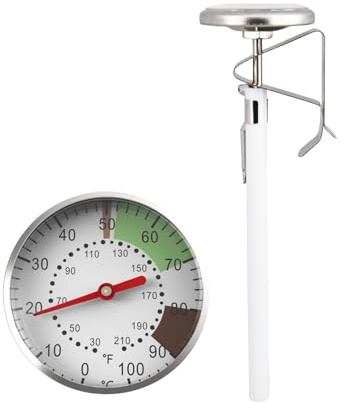 Obotsnoi Thermomètres De Cuisine Faciles À Lire pour Le Contrôle De La Température du Café Et du Lait avec Grand Visage Neutre Thermomètres Café Et Lait