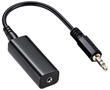 Filtro anti-interferenza Ground Loop Noise Isolator per Auto Audio, Home Stereo & Bluetooth Altoparlante – 3,5 mm Jack Audio Filter contro ronzio/rumore, Mini Isolatore audio con cavo AUX, Plug & Play