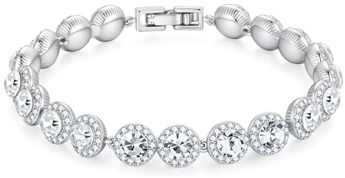Bracciale da donna TINGN 14K placcato oro, elegante bracciale in argento dorato, bracciale da tennis con zirconia cubica, bracciale classico rotondo con zircone, catena da tennis, gioiello regalo per