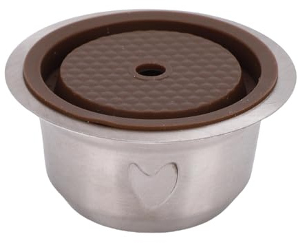 OPPWONG Reusable Coffee Capsule Pod, Stainless Steel Refillable Coffee Capsule Cup, Container with Spoon & Brush, Ideal for Machine Filling & (150ML)
