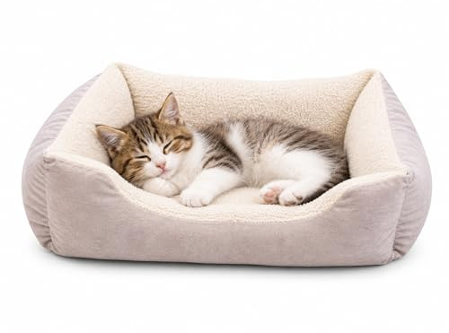 PARENCE. Lit pour Chien et Chat 40x50 cm – Coussin Douillet pour Animaux – Panier Confort Moelleux – Petit Modèle – Couleur Aléatoire