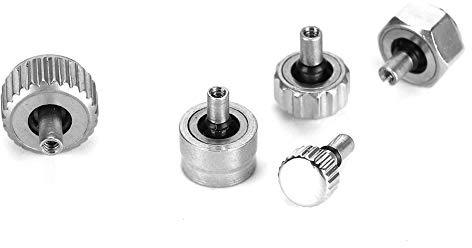 DAUERHAFT Accesorio de Reloj con botón de cronógrafo, Accesorio de Repuesto de 60 Piezas, Accesorios Profesionales de Color Plateado para Trabajadores de reparación de Relojes