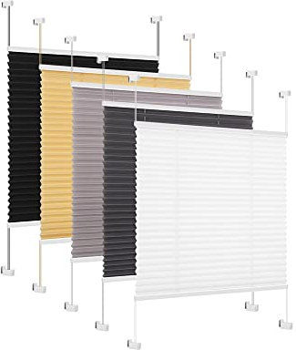 Eurohome Plissee Weiß 90x120cm klemmfix ohne Bohren Easyfix für Fenster und Türen