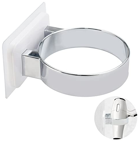 SPEACOUR Haartrocknerständer Haartrocknerhalter Selbstklebend Föhnhalter Haartrockner Halterung ohne Bohren Wandmontage Haartrockner Lagerung Föhn Halterung für Badezimmer, Küche, Friseurladen (Weiß)